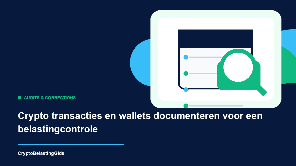 Crypto transacties en wallets documenteren voor een belastingcontrole