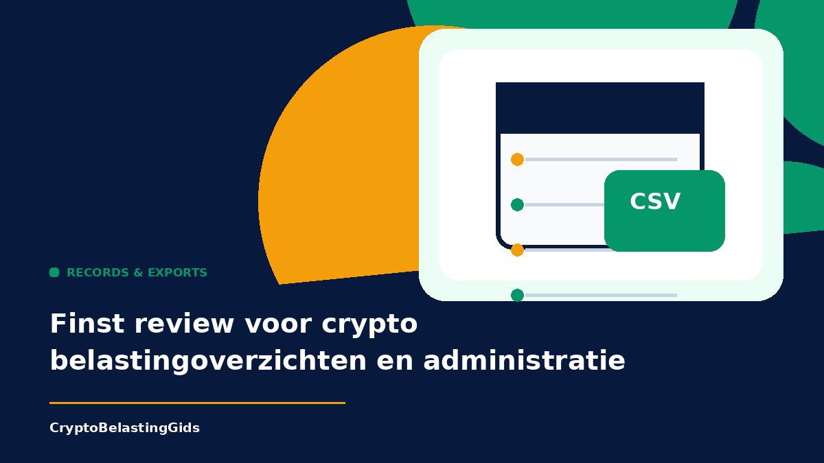 Finst review voor crypto belastingoverzichten en administratie