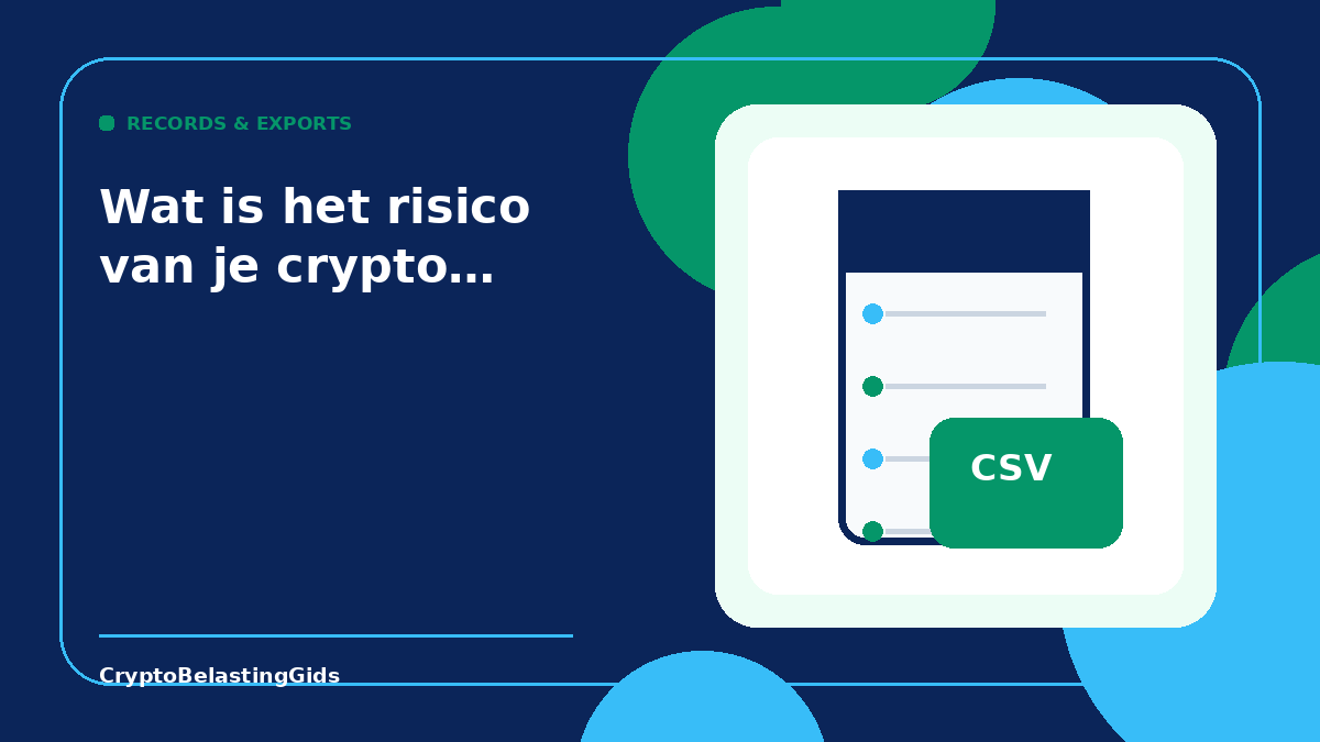 Wat is het risico van je crypto administratie niet bijhouden